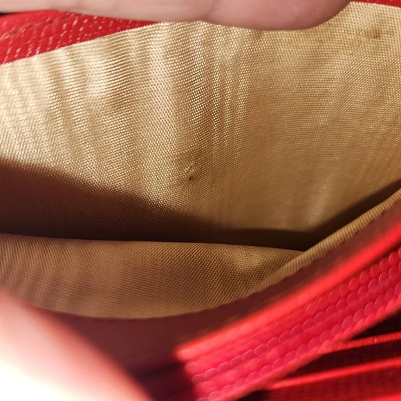 Vintage Chanel FULL INCLUSION Pre-Loved Red Calfskin Leather Clutch w/ AM Strap - Picture 10 of 16